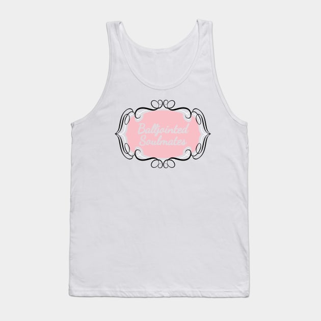 Balljointed Soulmates Design White Black Rose Tank Top by Qwerdenker Music Merch